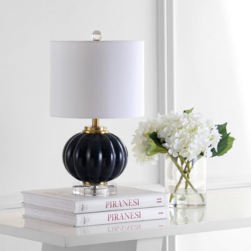 Pearl 17.5" Glass/Crystal LED Table Lamp - JONATHAN Y